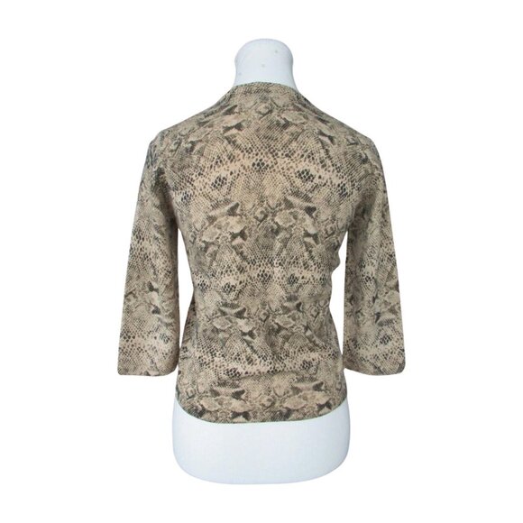 Vintage Oscar de la Renta Snakeskin Print Wool Sweater - Picture 5 of 6